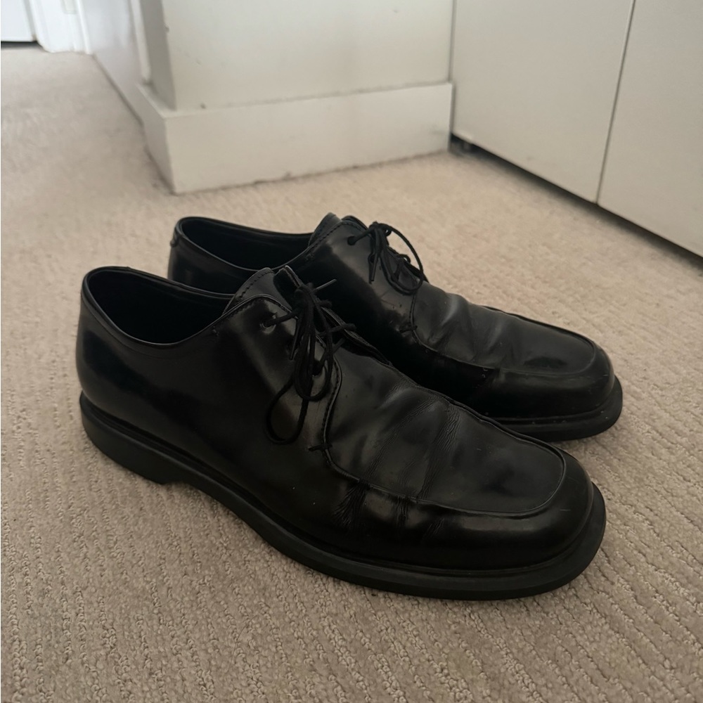 Prada black leather lace-up dress shoes Sz 10